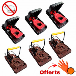 Lot de 3 tapettes à souris KOMODO, 3 tapettes à souris Gorilla Taps et 1 paire de gants offerts