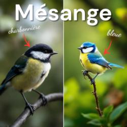 Mésange bleue & mésange charbonnière