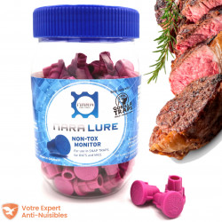 Les rongeurs (rat, souris) adorent l'arôme viande de ces appâts Nara® Lure (lot de 100)