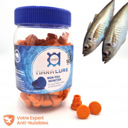 Les rongeurs (rat, souris) adorent la forte odeur de l'arôme poisson de ces appâts Nara® Lure (lot de 100)