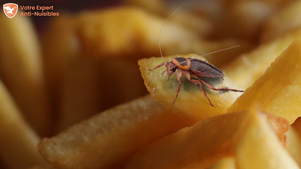 Cafard posté sur une frite
