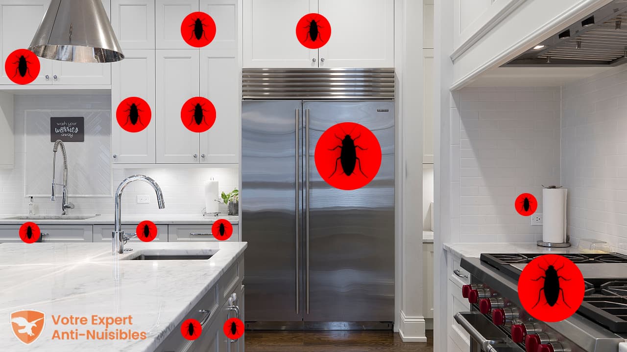 Emplacements privilégiés par les cafards dans une cuisine