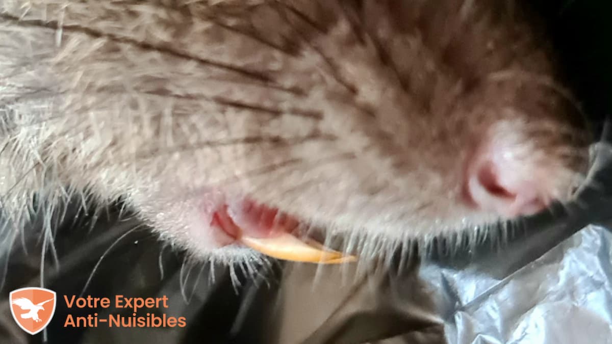 Zoom sur les dents d'un rat